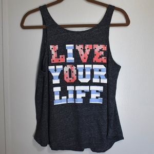 Stars and Stripes 'Live Your Life' Burnout Tank